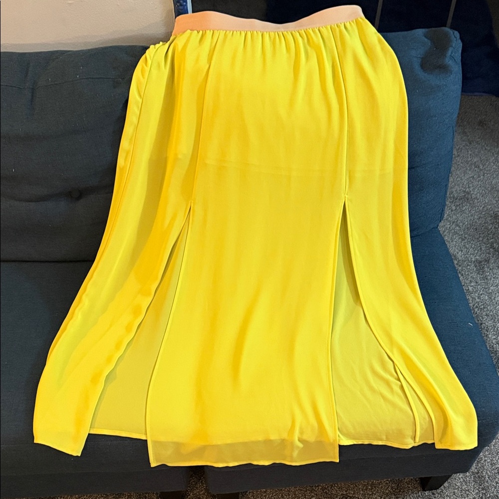 Women bright yellow Maxi skirt